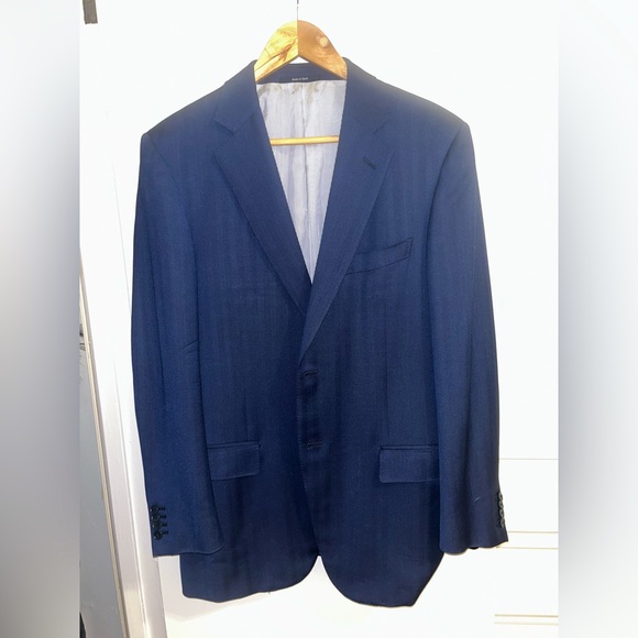 Ermenegildo Zegna Silk and Wool Navy Blazer 50R - Picture 1 of 11